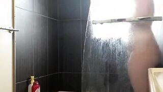 watching my tattooed stepdaughter in shower