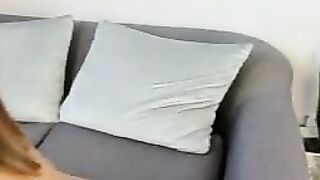 Gorgeous Chic Fucking Her Pussy While In Couch