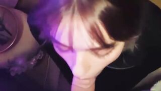 Step Sister cum on face blowjob
