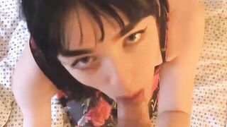 Cute teen Step Sister takes big load