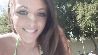 beautiful girl blows her stepdad
