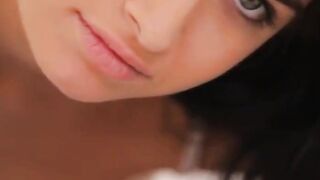 look into her eyes while she sucks on your cock