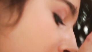look into her eyes while she sucks on your cock