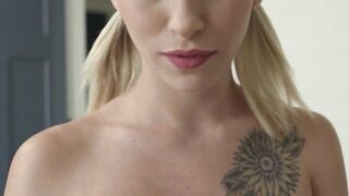 Teen stepsister sucks big hard cock