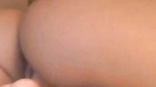 Naughty Babe with big ass rides dildo