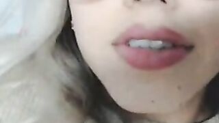 Petite Chick with glasses masturbates