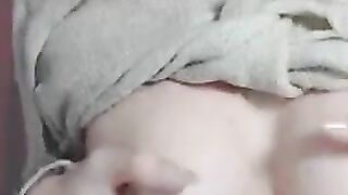 Petite Chick with glasses masturbates