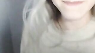 Petite Chick with glasses masturbates