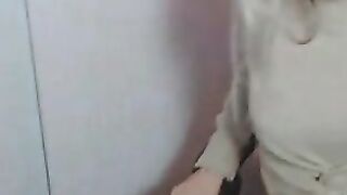 Petite Chick with glasses masturbates