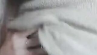 Petite Chick with glasses masturbates