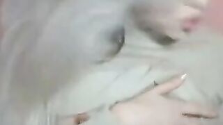 Petite Chick with glasses masturbates