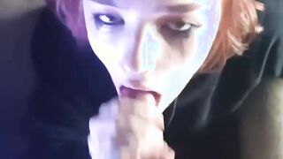 NAUGHTY BEAUTY GIVES ROUGH BLOWJOB