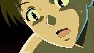 Busty beautiful girl takes care of shy guy