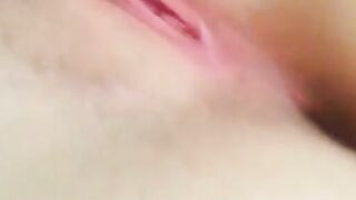 Petite Babe with big tits fingering her wet pussy