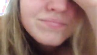 Petite Babe with big tits fingering her wet pussy