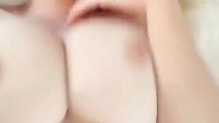 Petite Babe with big tits fingering her wet pussy