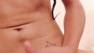 Huge dick Latina shemale wanking on webcam