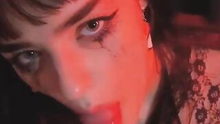 Step Sister Gives Best Blowjob with cum in mouth