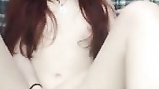 Redhead loves the Lovense Lush and shows feet