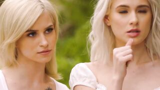 VIXEN Slim blonde besties seduce a married man