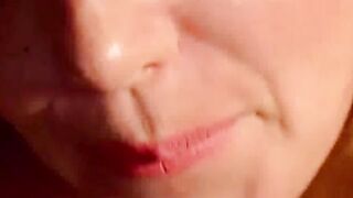 Blonde plays with shaved pussy on webcam solo