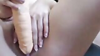 Hot Stepsister fucks her pussy and cums