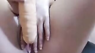 Hot Stepsister fucks her pussy and cums
