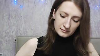 Brunette amateur shows boobs on live webcam show