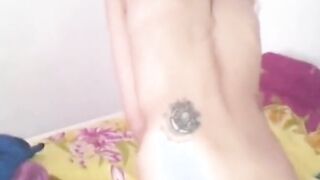 nerdy teenager is revealing her small tits and pussy in 4k