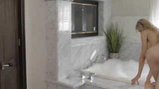 Gorgeous TS blonde fucks in jacuzzi tub