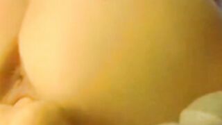 Latina mom with curvy ass bouncing on dildo