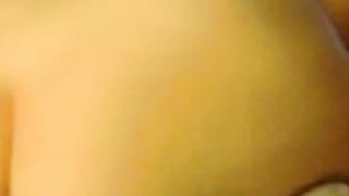 Latina mom with curvy ass bouncing on dildo