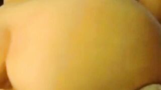 Latina mom with curvy ass bouncing on dildo