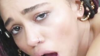 tight ebony teen stuffed with white cock