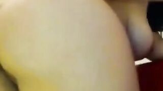 Busty Babe with big tits sucks and fucks dildo