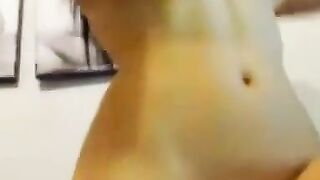 Busty Babe with big tits sucks and fucks dildo