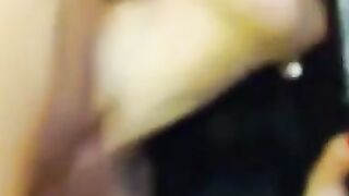 Busty Babe with big tits sucks and fucks dildo