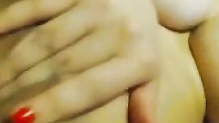 Busty Babe with big tits sucks and fucks dildo