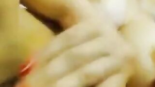 Busty Babe with big tits sucks and fucks dildo