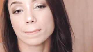 tiny ebony babe sucks off a big white cock