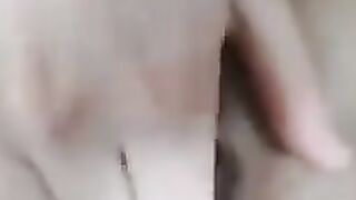 Stepsister pleasuring her dildo on webcam