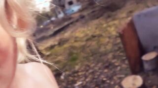 Real Outdoor Vehicle pick up date with german blonde street bimbo