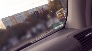 Real Outdoor Vehicle pick up date with german blonde street bimbo