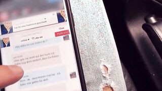 Real Outdoor Vehicle pick up date with german blonde street bimbo