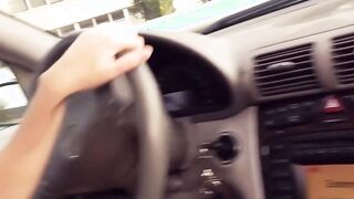 Real Outdoor Vehicle pick up date with german blonde street bimbo