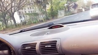 Real Outdoor Vehicle pick up date with german blonde street bimbo