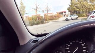 Real Outdoor Vehicle pick up date with german blonde street bimbo