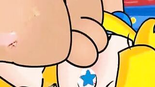 Princess Peach and Mario hentai