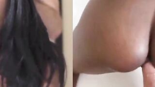 ebony teen with perky tits gets pussy pounded