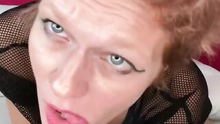 Incredible hairdresser plays with her soak twat